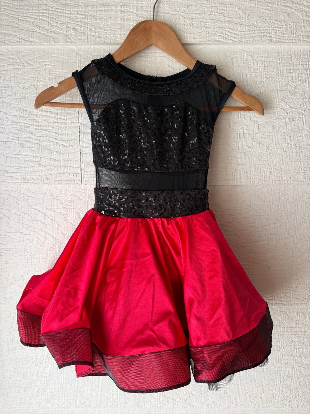 Weissman Girls SC Red Black Sequin Dance Dress Halloween Vampire Costume
